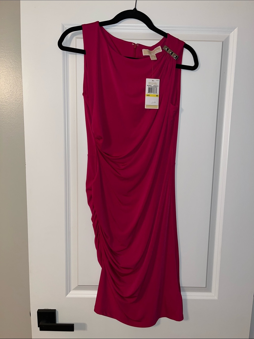 MICHAEL Michael Kors Fuchsia Draped Midi Dress